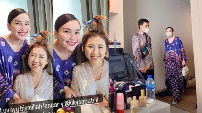 Ayu Ting Ting datang ke acara lamaran Kiky Saputri setelah keluar dari rumah sakit, Sabtu