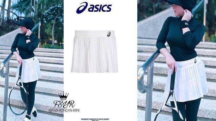 Foto rok mini Syahrini ketika bermain tenis