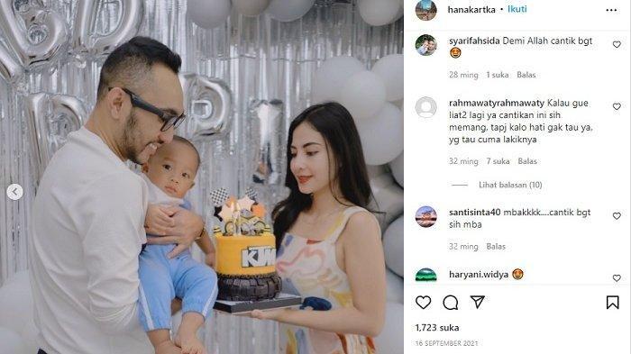 Momen kebersamaan Enji Baskoro bersama putranya yang tumbuh besar dan Hana Kartika