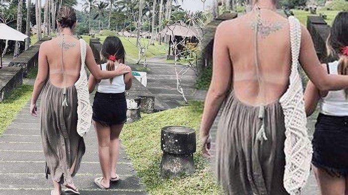 Penampakan punggung Nia Ramadhani saat jalan bersama Mikhayla Bakrie, kulit belang jadi sorotan