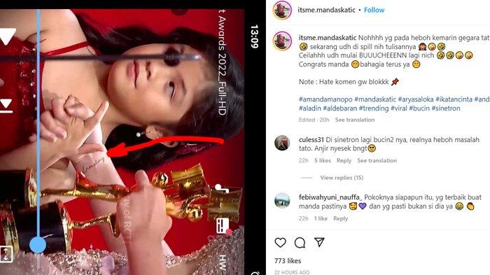 Tulisan tato di tangan Amanda Manopo diduga nama pacar barunya