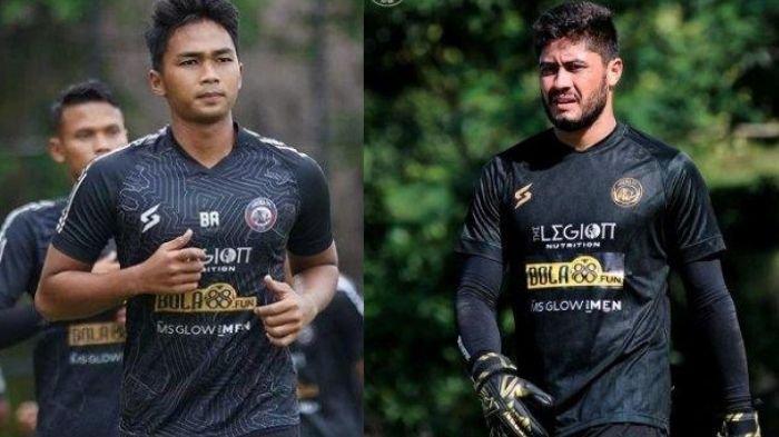 Adilson Maringa (kanan) dan Bagas Adi (kiri) pemain Arema FC