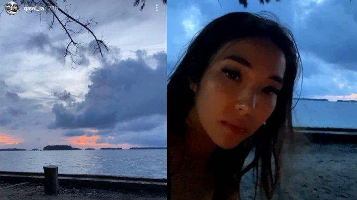 Gisella Anastasia asyik berlibur ke pantai bersama Wijaya Saputra dan teman-temannya