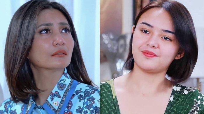 Amanda Manopo (kanan) dan Natasha Dewanti (kiri) pemeran sinetron Ikatan Cinta