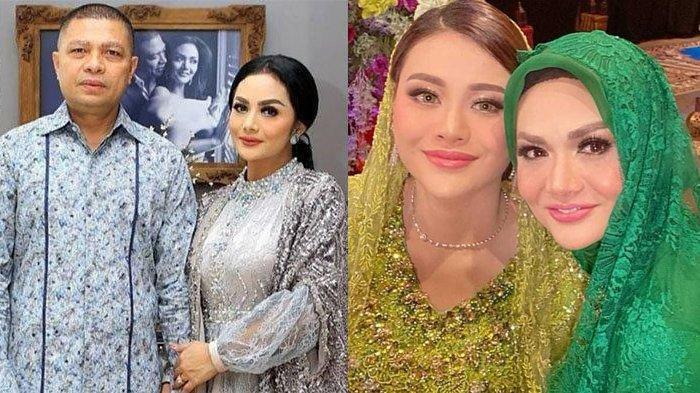 Potret Krisdayanti bersama Raul Lemos dan Aurel Hermansyah