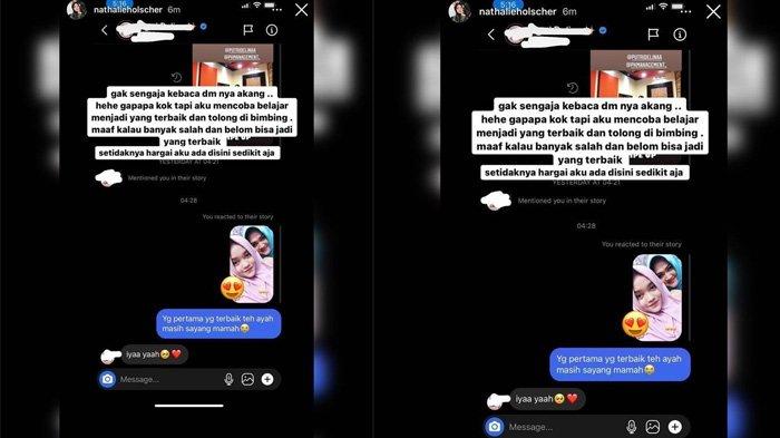 Isi DM Sule dengan seseorang yang diduga Putri Delina di-posting Nathalie Holscher
