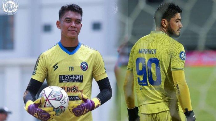 Kiper lokal Arema FC, Teguh Amiruddin DAN kiper asing Adilson Maringa