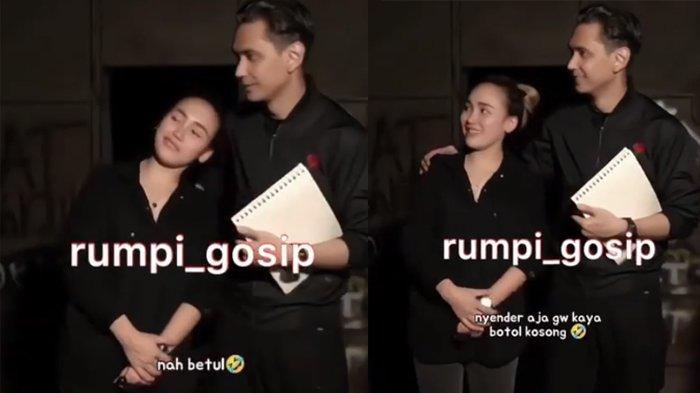 Momen Ayu Ting Ting dan Wisnu Hardana saling bercanda