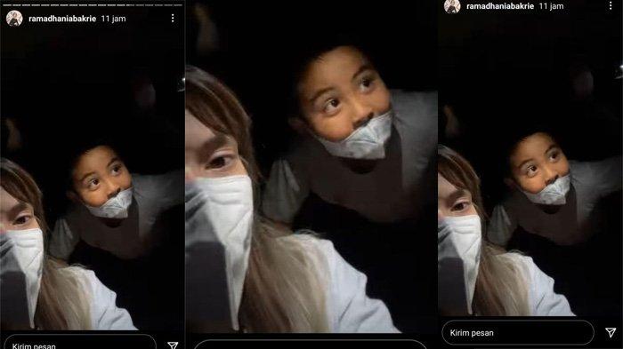 Nia Ramadhani dan putranya Mainaka Zanatti Bakrie yang kini positif Covid-19