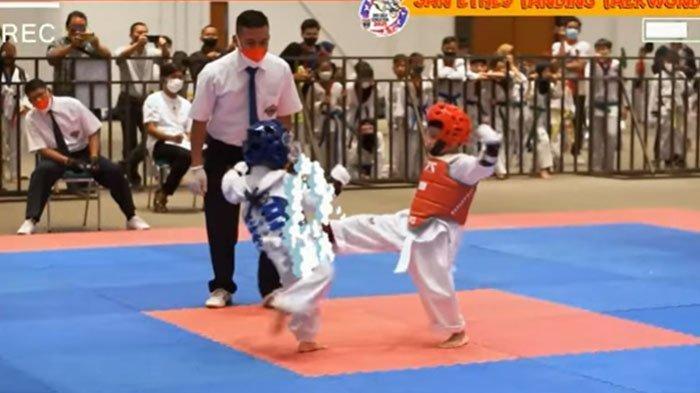 Penampilan Jan Ethes saat mengikuti kompetisi taekwondo, cucu Jokowi sabet medali emas