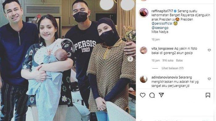Postingan Raffi Ahmad dan Nagita Slavina foto bersama Kaesang Pangarep dan Nadya Arifta