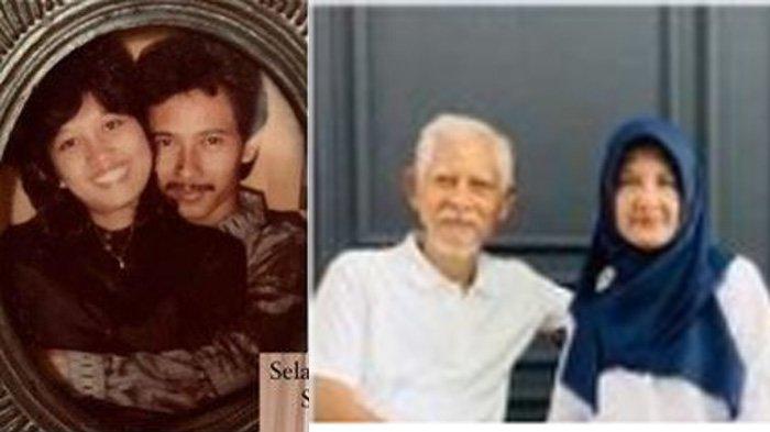 Potret ayah Arya Saloka waktu muda bersama ibunya (kiri) dan kini setelah tua (kanan)