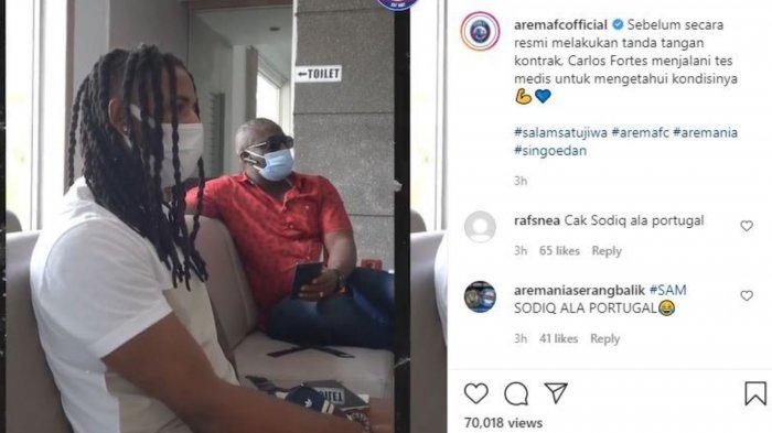 Potret Carlos Fortes saat menjalani tes medis