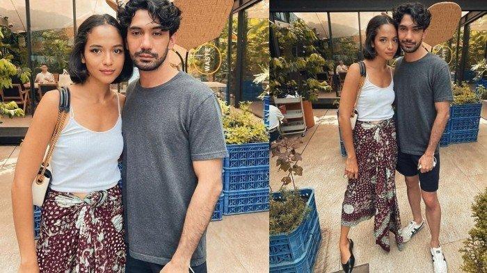 Putri Marino (kiri) foto bersama Reza Rahadian lawan mainnya di series Layangan Putus