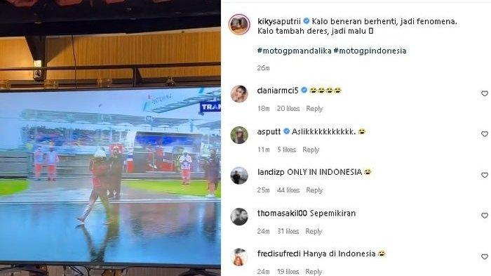 Unggahan Kiky Saputri mengenai aksi pawang hujan di sirkuit Mandalika MotoGP 2022