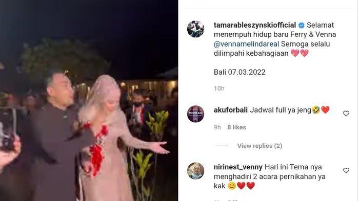 Unggahan Tamara Bleszynski saat hadir di pernikahan Venna Melinda dan Ferry Irawan