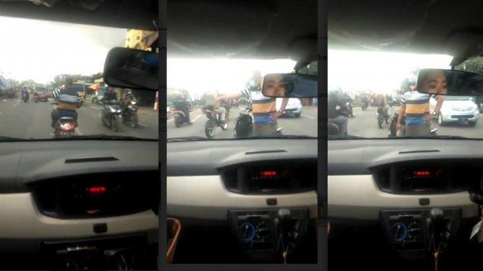 Video Viral Pria di Gresik membawa paving menghentikan laju kendaran mobil yang dikemudikan oleh mahasiswi PTN di Malang di Jalan Raya Sukomulyo, Tenger, Manyar, Jumat (19/2/2021).