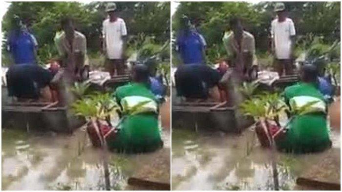 Video jenazah kakek berusia 81 tahun dimakamkan di tengah banjir.