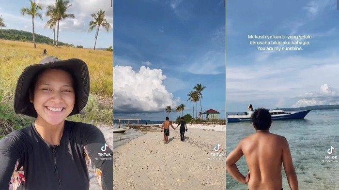 Momen bahagia Arie Kriting dan Indah Permatasari saat liburan di Pulau Ular.