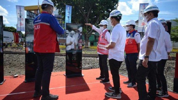 Menhub Budi Karya melakukan peninjauan terhadap pembangunan rel ganda kereta api di Solo hari ini, Sabtu (26/11/2022), target selesai April 2024.
