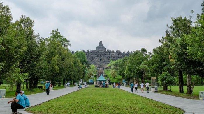 Kawasan wisata Candi Borobudur di Magelang, Jawa Tengah.