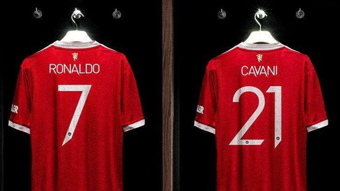 Cristiano Ronaldo mewarisi nomor punggung 7 dari Edinson Cavani yang kini memakai nomor punggung 21.