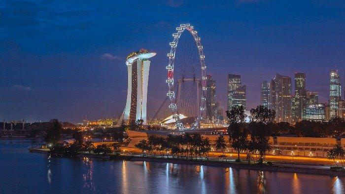 Ilustrasi suasana malam di Singapura