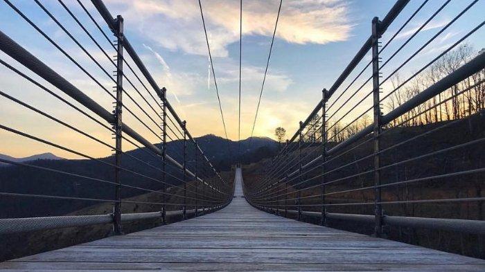 Ilustasi jembatan gantung di Kanada