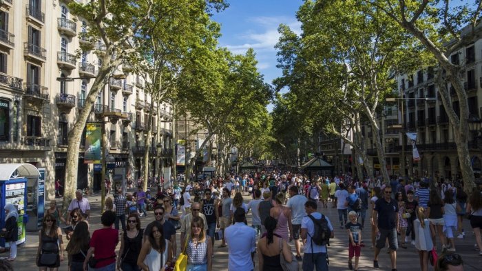 Las Ramblas, Barcelona, Spanyol.