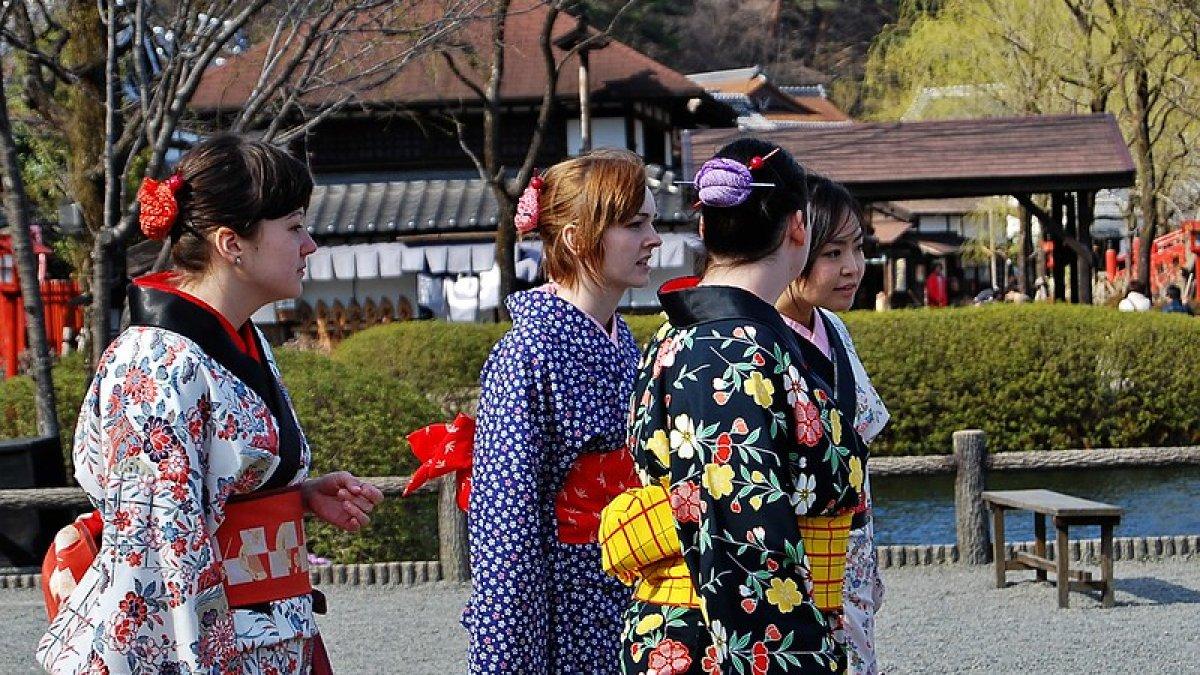 Pengunjung di Edo Wonderland Nikko Edomura, Jepang