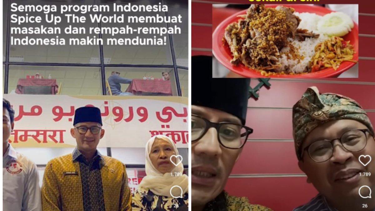 Sandiaga Uno mengunjungi salah satu restoran Indonesia di Qatar bernama Warung Bu Mariam yang menyajikan aneka menu masakan Nusantara.