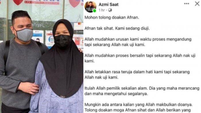 Curhat pilu Azmi mengenai kondisi bayinya.