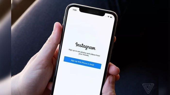 Ilustrasi aplikasi Instagram di ponsel.