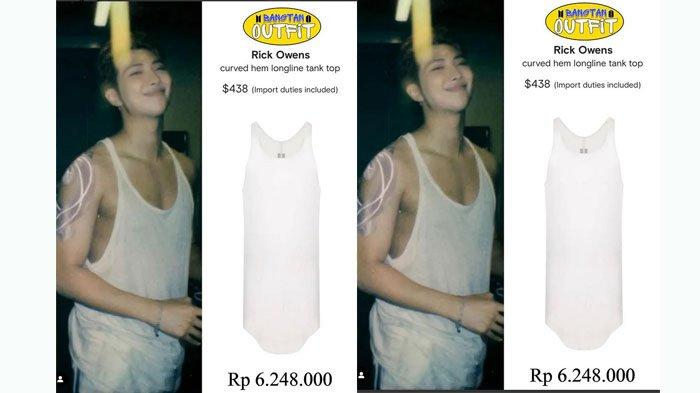 Kaus singlet RM BTS harganya Rp6,2 jutaan