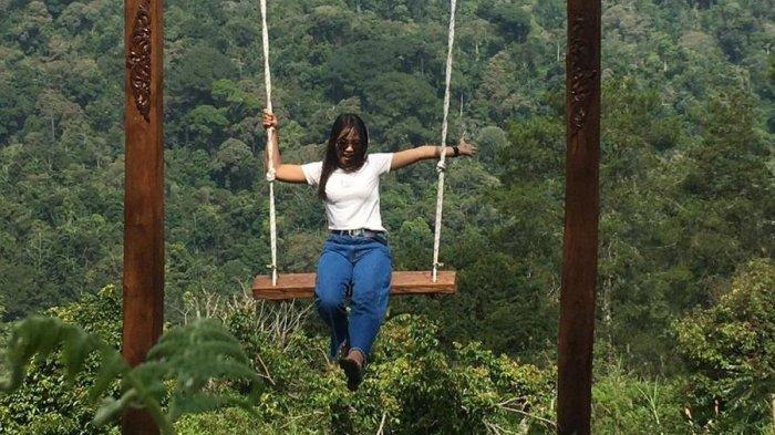 Ayunan tinggi di Lembah Brokoli, Kamojang Ecopark, Desa Cisarua, Kecamatan Samarang, Kabupaten Garut.