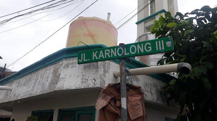 Jalan Kernolong III yang berdekatan dengan Kali Ciliwung pada Minggu (6/12/2020).