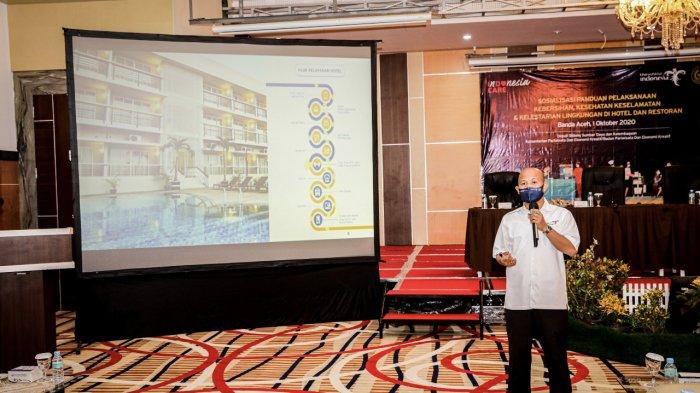 Kemanparekraf/Baparekraf mendorong pelaku pariwisata yang bergerak di bidang hotel dan restoran di Aceh agar menerapkan sertifikasi Indonesia Care.