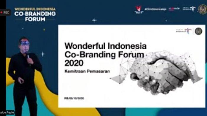 Kemenparekraf/Baparekraf ajak dan dorong para pelaku usaha parekraf untuk memperkuat kemitraan dalam hal promosi untuk meningkatkan citra parekraf melalui Wonderful Indonesia Co-branding Forum (WICF).
