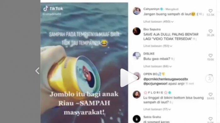 Viral Video Buang Kaleng Sembarangan ke Laut, Wanita Ini Berdalih: Banyak yang Buang Sampah di Situ