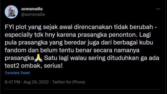 Asma menegaskan jika alur Ikatan Cinta sudah ditetapkan sejak awal