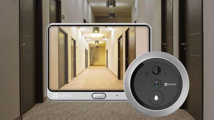 Bel rumah pintar atau EZVIZ DP1C Wire-Free Smart Door Viewe