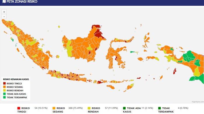Daftar Zona Merah Covid-19 di 34 Provinsi, Terbanyak Jateng Ada 9 Wilayah, Solo Termasuk