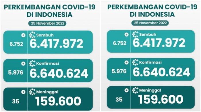 Update Covid-19 per 25 November 2022: Tambah 5.976 Kasus Baru, 35 Orang Meninggal