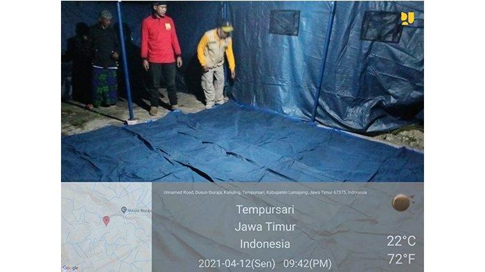 Kementerian PUPR memberikan tenda darurat ukuran 4X6 sebanyak 2 unit