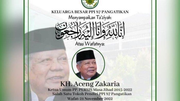 Kabar Duka, Mantan Ketua Umum Persis KH Aceng Zakaria Meninggal Dunia di RS Intan Husada