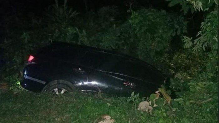 Kaget Lihat Kerbau Menyeberang Jalan, Pengemudi Tak Bisa Ngerem hingga Mobil Masuk ke Parit