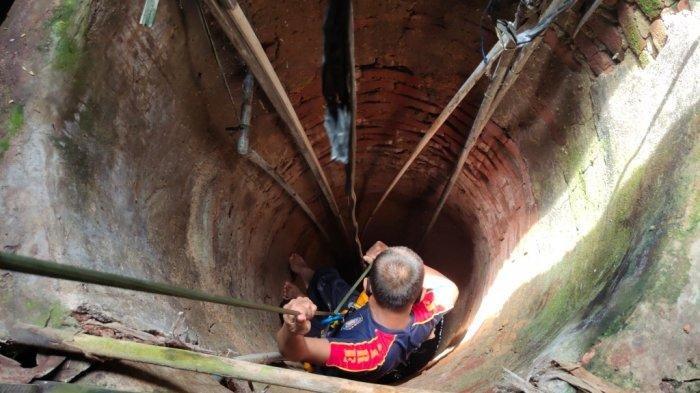 Petugas Pemadam Kebakaran Kota Banjarbaru Evakuasi Kucing yang Terjebur Sumur Sedalam 7 Meter