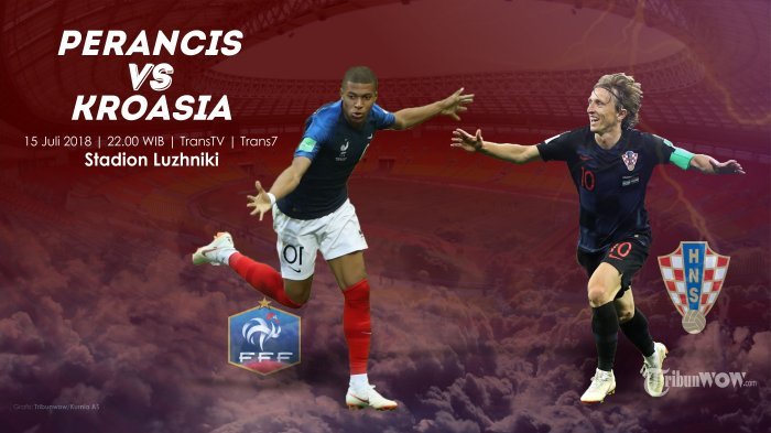 Jadwal Final Piala Dunia Perancis Vs Kroasia & Kisah Perjalanan Terjal Modric CS Melaju ke Luzhniki