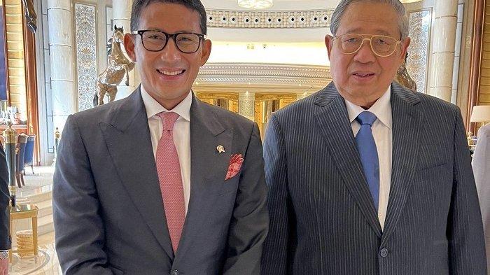 Menparekraf Sandiaga Uno Bertemu SBY di Global Summit, Ini yang Dibahas Keduanya