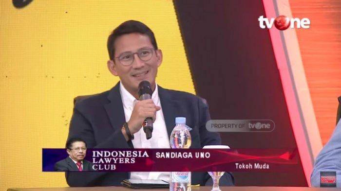 Sandiaga Uno saat di ILC TV One